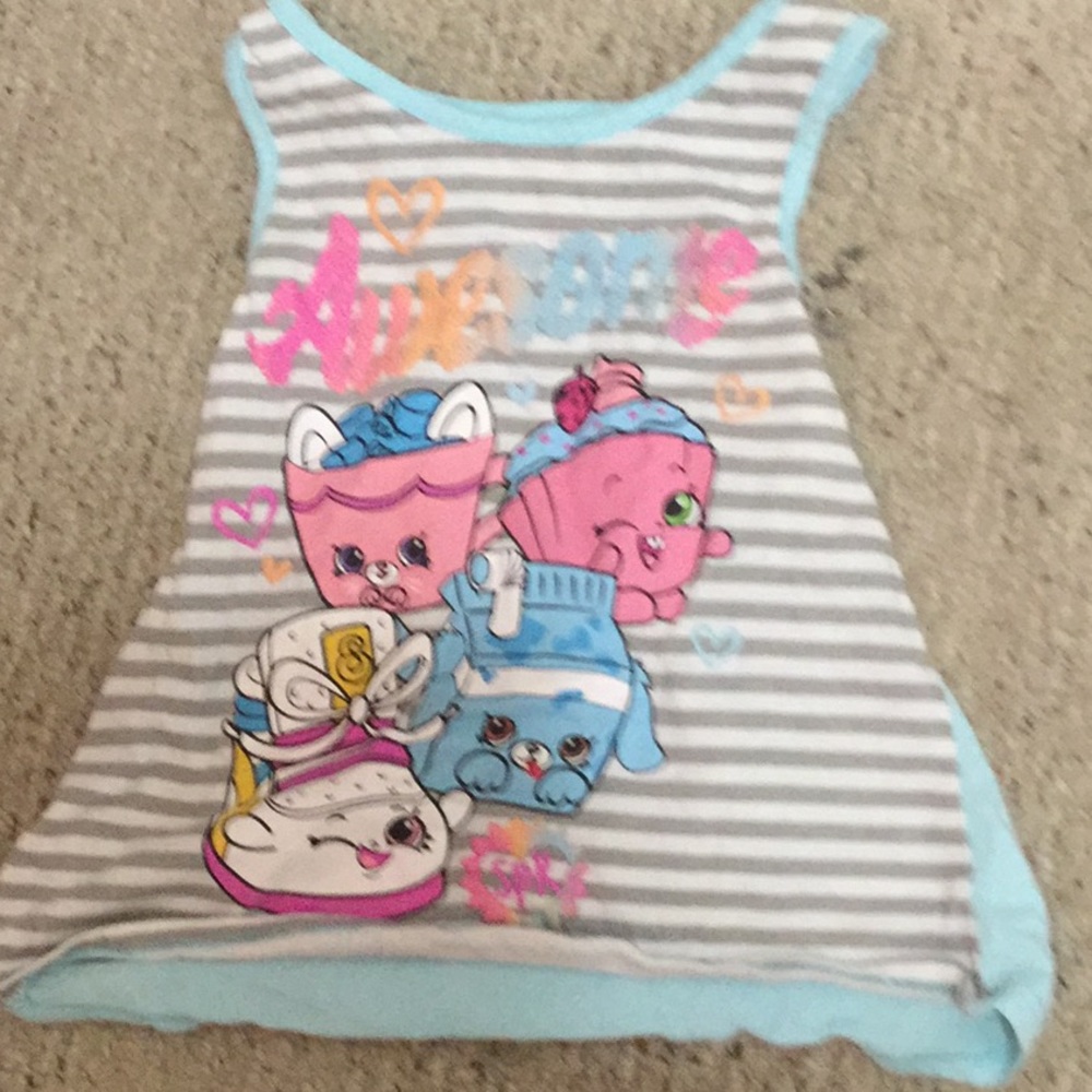 “Awesome” Shopkins striped tank top